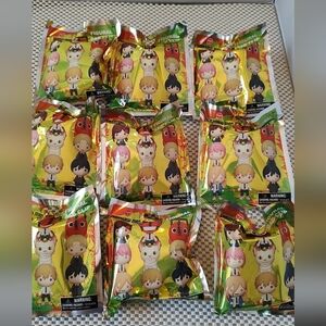 9pcs Chainsaw Man Series 1 Figural Bag Clip Mystery Bags 3D